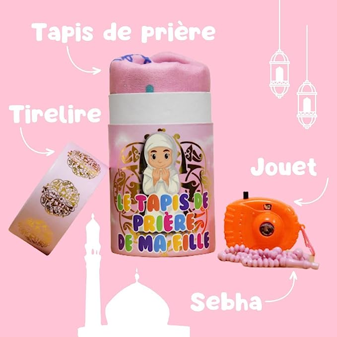 Coffret de prière enfant 4en1 - Fille dès 3 ans (Anglais) Islema Sélection