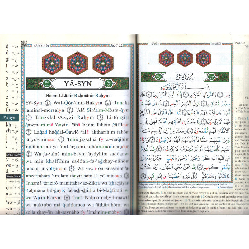 Coran Al-Tajwîd - Quart Yasin Phonétique