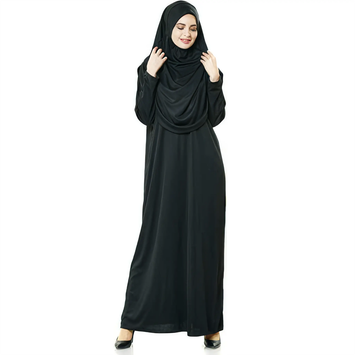 Robe de prière avec zip – Zehranaz (Noir) Zehranaz Namaz Elbisesi