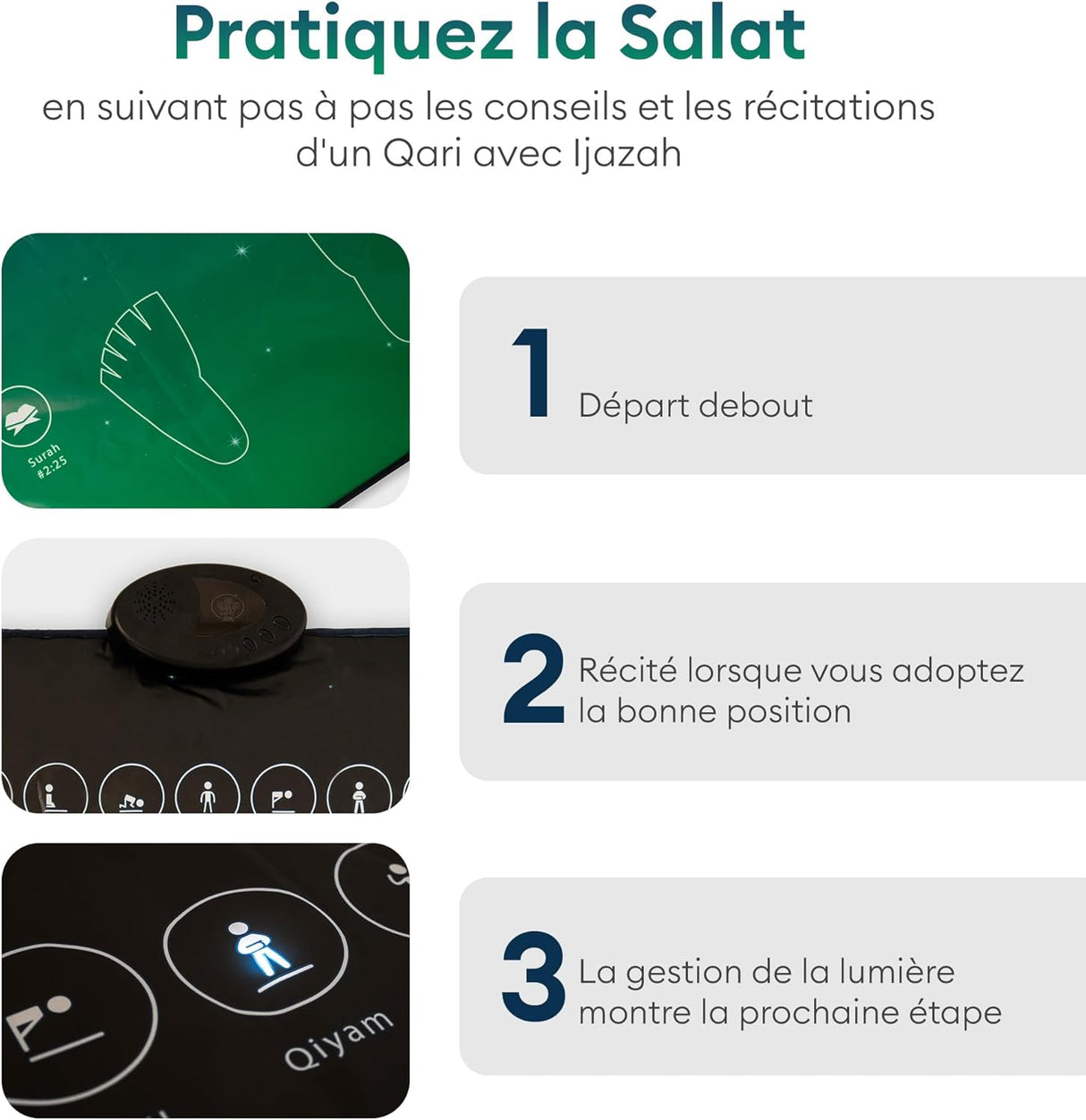 Sajadah - Tapis de prière intelligent interactif pour adultes Sajadah