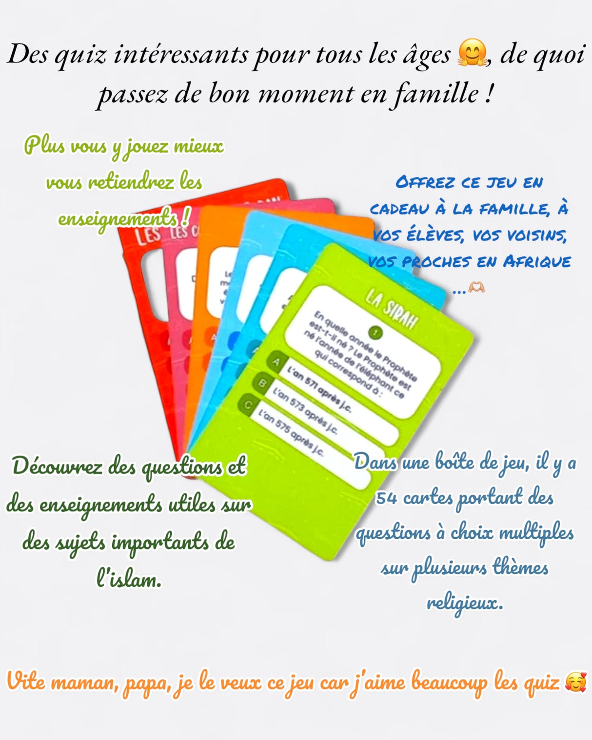 Quiz Connaissances sur l'Islam - 54 Cartes - Hadieth Benelux