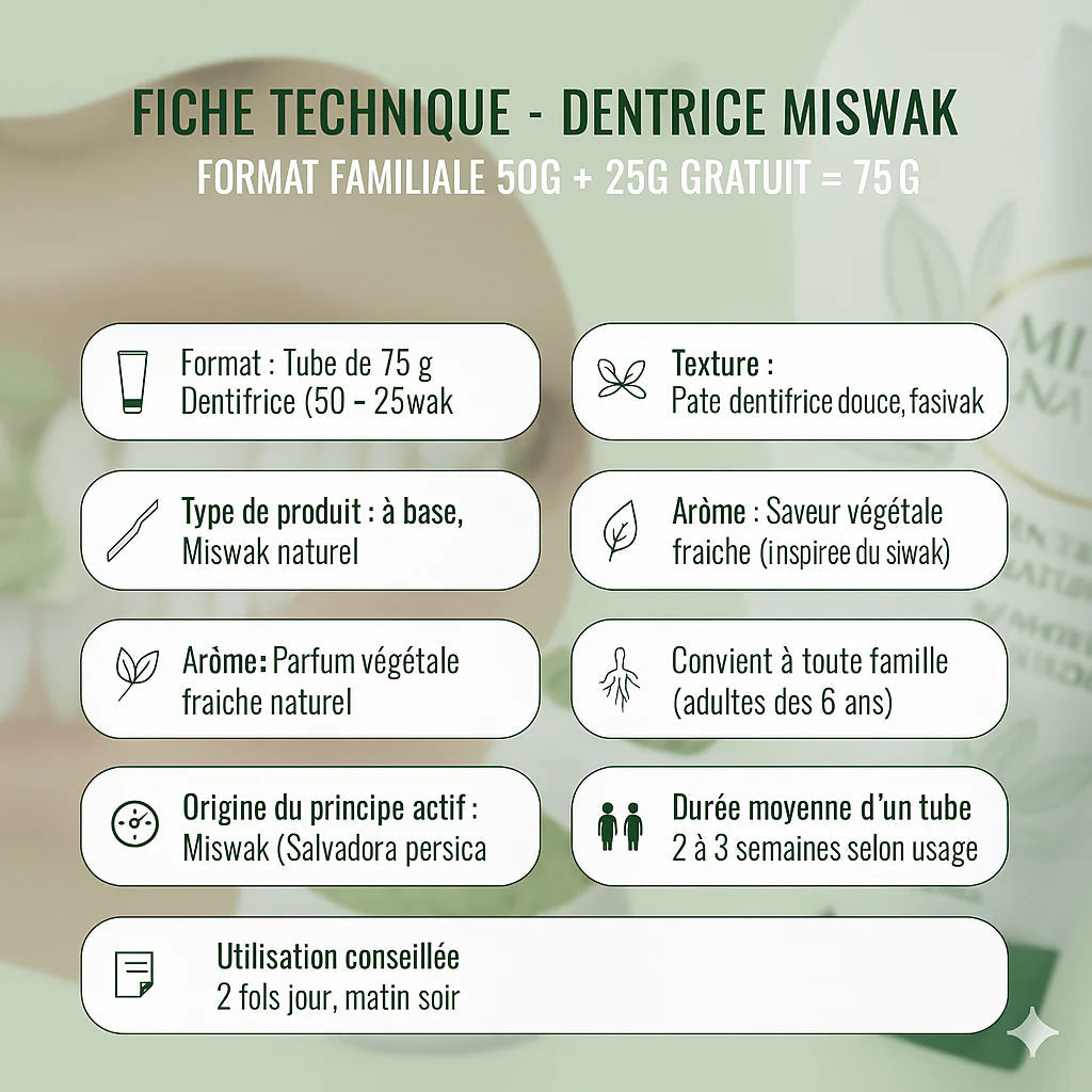 Dabur - Dentifrice Miswak  50g + 25g GRATUIT (75g) Laboratoire Dabur 1ns2s0-7q.myshopify.com Laboratoire Dabur