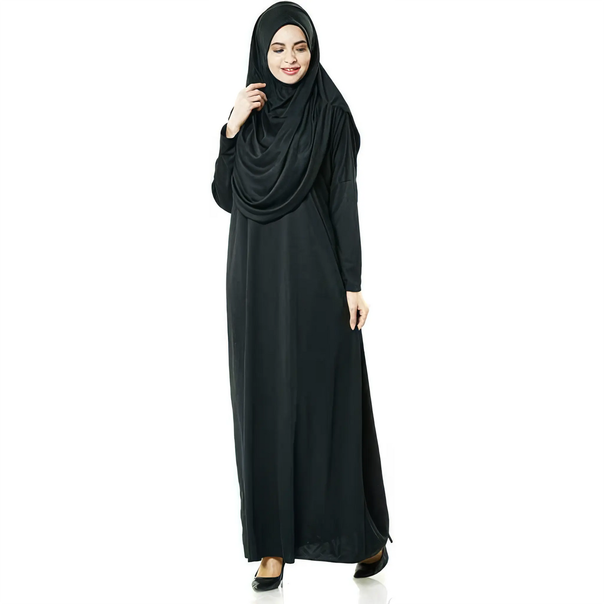 Robe de prière avec zip - Zehranaz (Noir) Zehranaz Namaz Elbisesi