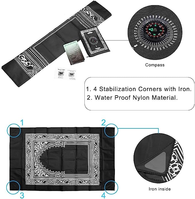 Tapis de Prière Portable avec Boussole - Islema.fr 1ns2s0-7q.myshopify.com Islema Sélection