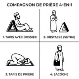 Tapis de prière avec dossier compact (Nouvelle version